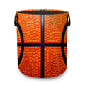 Laundry Hamper,Basketball Sports Collapsible Laundry Basket with Handles,Orange Texture Waterproof Oxford Cloth Clothes Organize