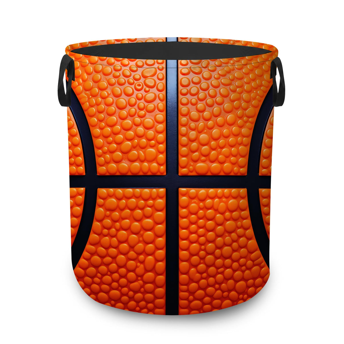 Laundry Hamper,Basketball Sports Collapsible Laundry Basket with Handles,Orange Texture Waterproof Oxford Cloth Clothes Organize