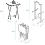 Casual Home 660-40 Tray Table Set, Natural, 14.75 In X 19 In X 25.5 In, 5 Piece