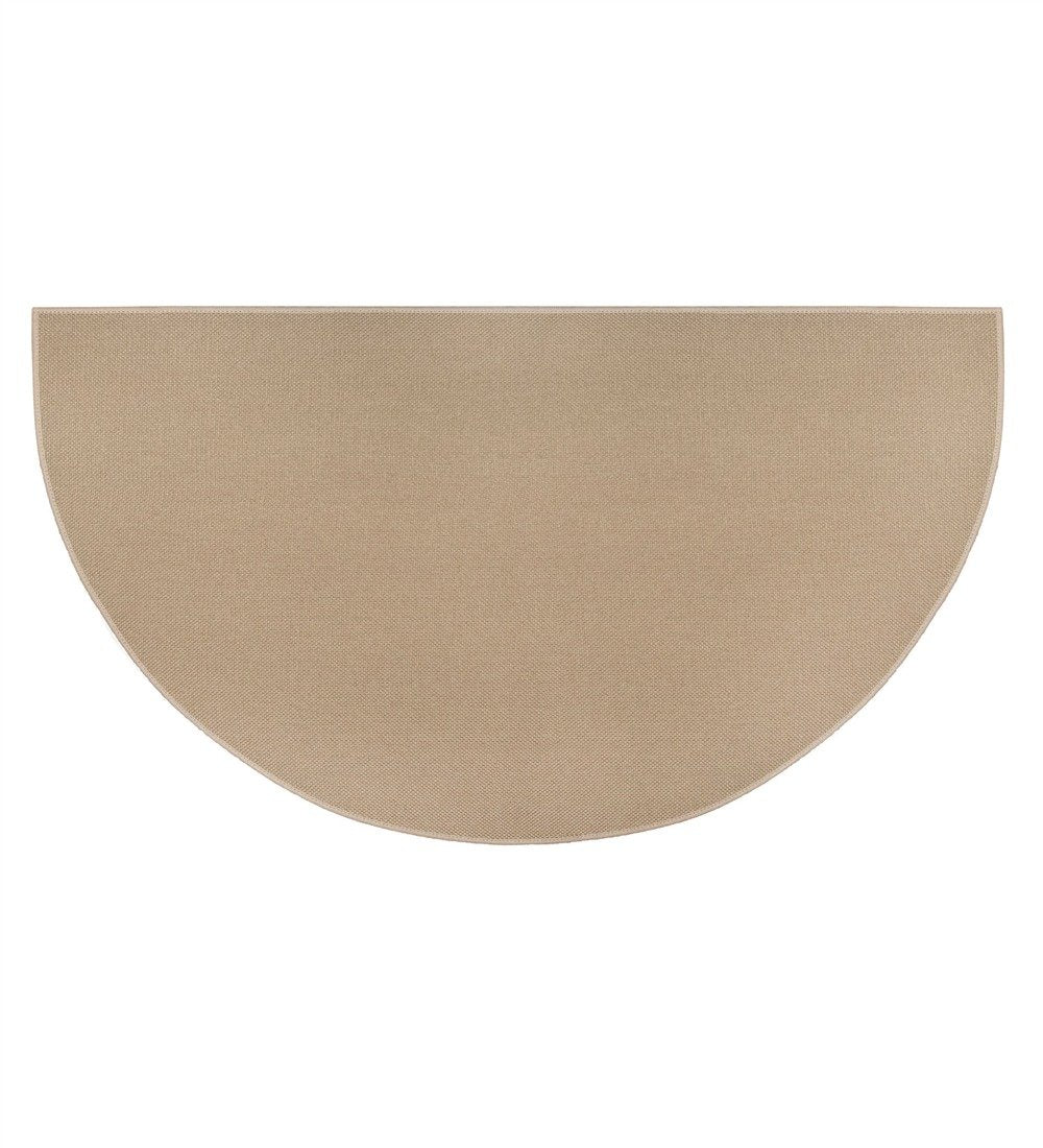 Plow & Hearth 32x60 Half Round Fireproof Hearth Rug | Tan | 2 Layer Fiberglass Mat | Protect Hardwood/Carpet from Sparks & Ember