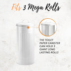Autumn Alley White Toilet Paper Holder Canister With Lid - Vertical Rustproof Free-Standing Farmhouse Metal Toilet Tissue Caddy