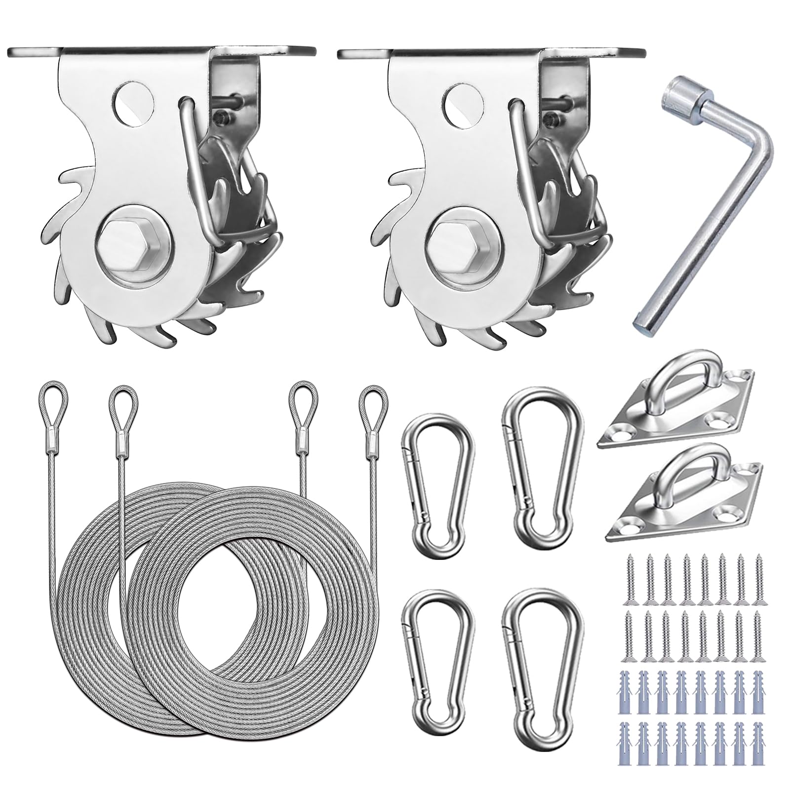 Hdyar Shade Sail Hardware Kit With Ratchet Winch Wire Tensioner For Rectangle/Triangle Shade Sail Installation, 304 Grade Stainl
