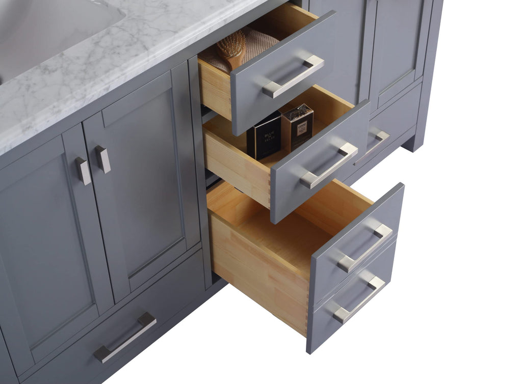Laviva Wilson 60 - Grey Cabinet Matte White Viva Stone Solid Surface Countertop