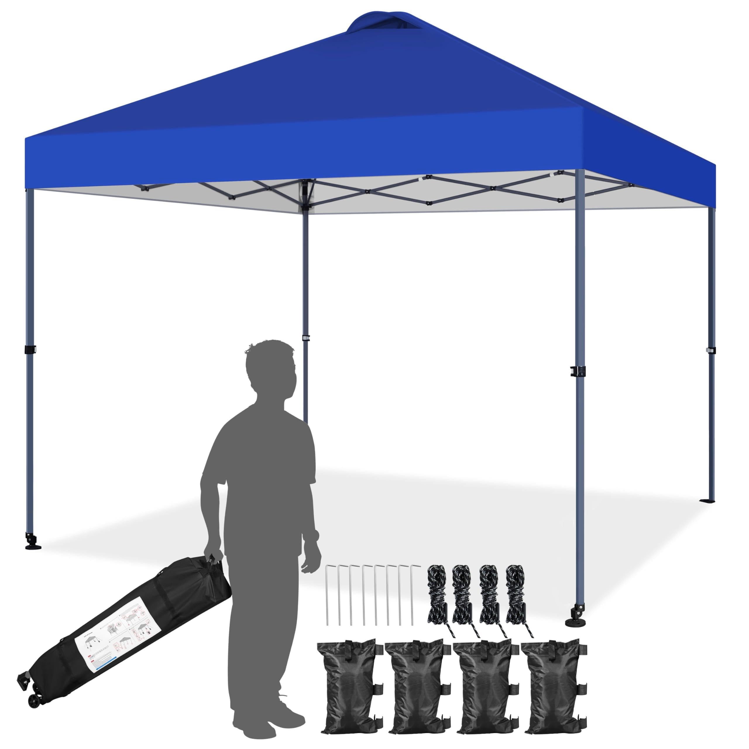Yaheetech 10x10 Pop-up Canopy Tent w/ 2 Integrated Wheels for Mobility, Waterpoof & Heavy Duty, Instant Sun Shelter with Carry B