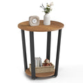 VASAGLE Round Side End Table, 2-Tier Accent Bedside Table with Storage Shelf, Easy Assembly, Nightstand for Small Spaces, Living