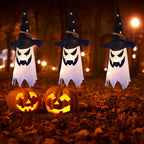 Halloween Decorations Outdoor Decor Hanging Lighted Glowing Ghost Witch Hat Halloween Decorations Indoor Outside Ornaments Clear