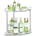 NPPLUS 2 Tier Acrylic Bathroom Counter Organizer, Clear Bathroom Countertop Corner Organizer, 2-Tier Corner Storage Shelf Vanity