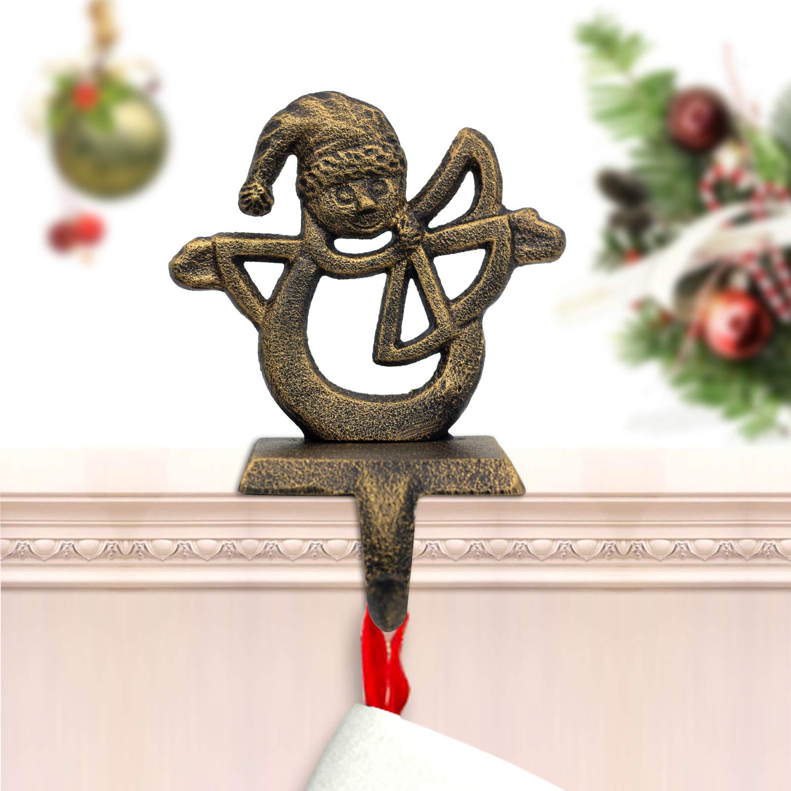 Ppnzqaut Retro Christmas Stocking Holders 4-Pack Indoor Christmas Stocking Hangers For Mantel Fireplace Christmas Decorations St