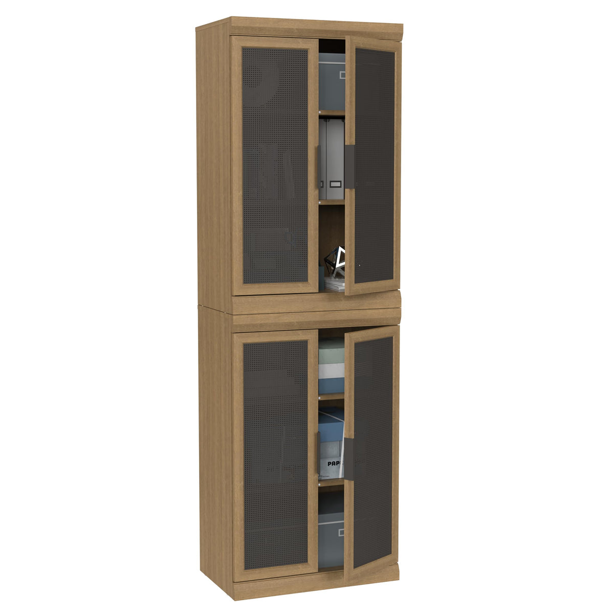 ClosetMaid Mosaics Storage Organizer Kit Includes; (2) Shelf & Door Units, Toasted Oak