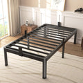 Fuiobyvv Twin Bed Frames With Round Corner Edge Legs, 14 Inch High 3500 Lbs Heavy Duty Metal Platform Bed Frame Twin Size, No Bo