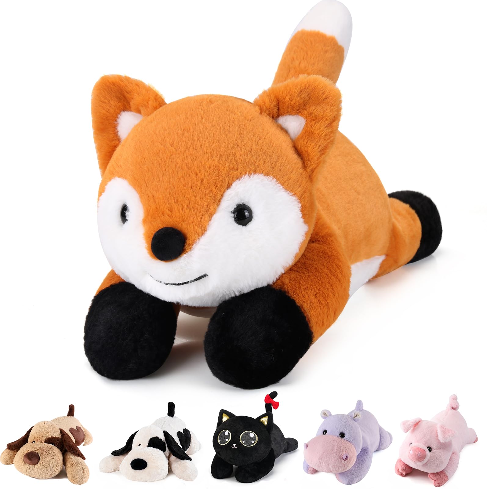 Meowtastic Fox Weighted Stuffed Animals - 28 Inch 5.0 Pounds Weighted Plush Fox Stuffed Animals - Large Stuffed Fox Weighted Plu