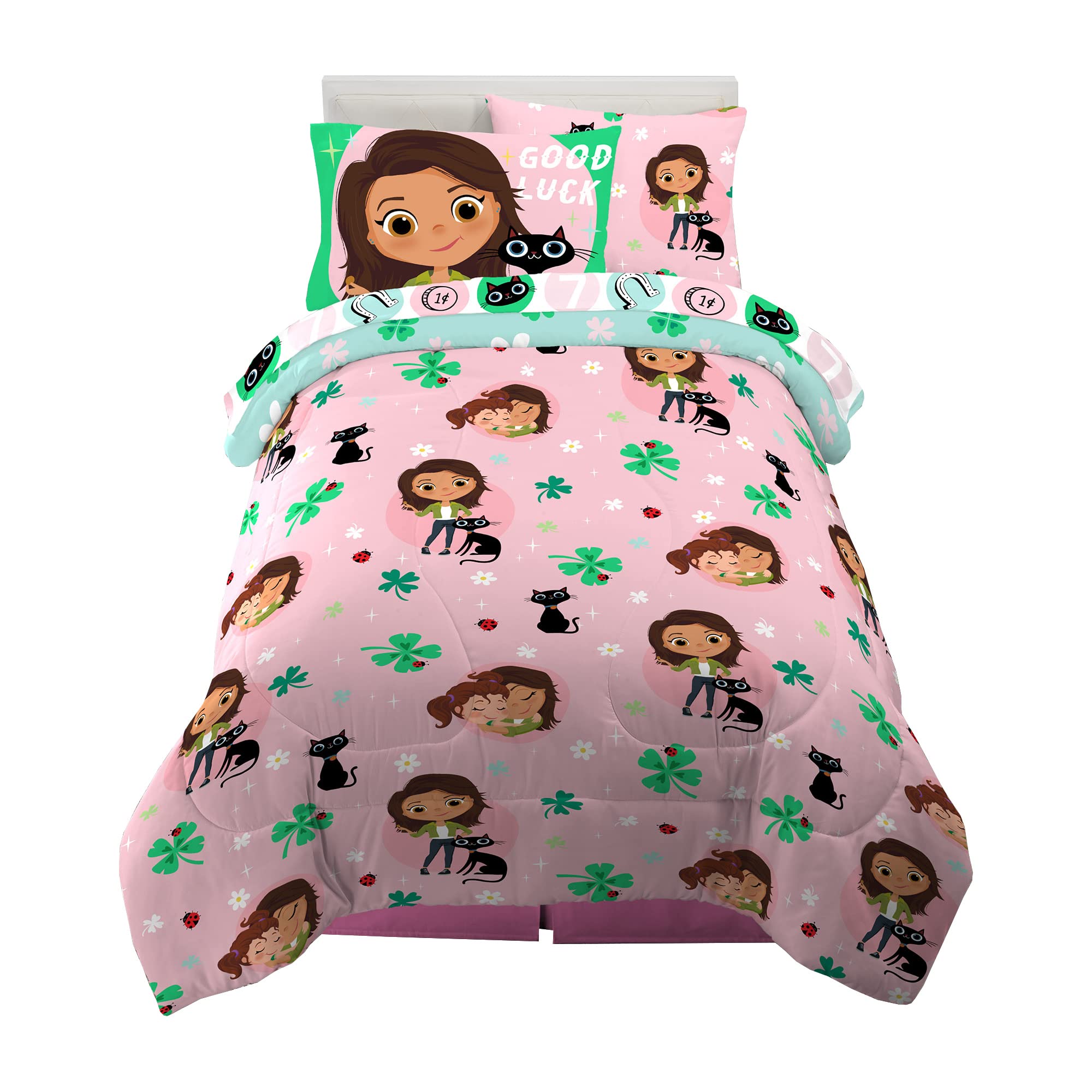 Skydance Luck Kids Bedding Super Soft Comforter And Sheet Set With Sham, 5 Piece Twin Size, By Franco