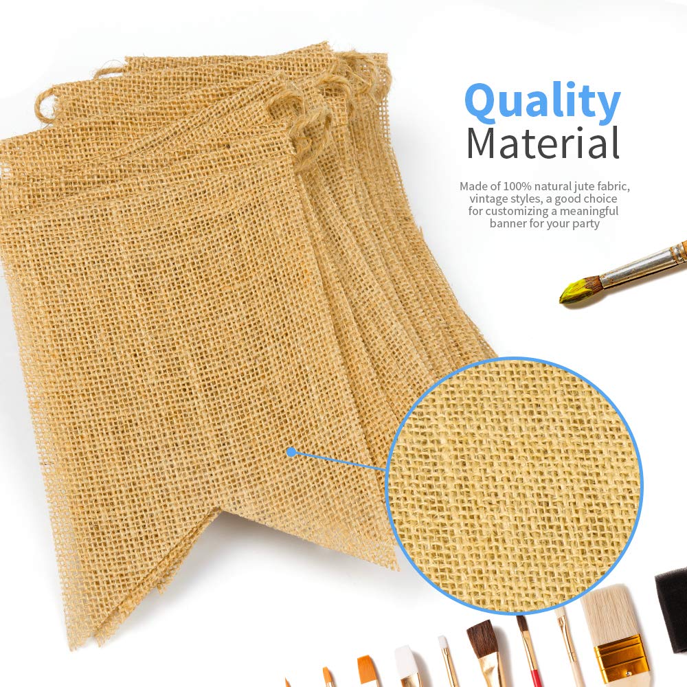 Leobro 48 Pcs Burlap Banner, 30 Ft Swallowtail Flag, Diy Decoration For Holidays, Wedding, Camping, Party, New Year Decorations,