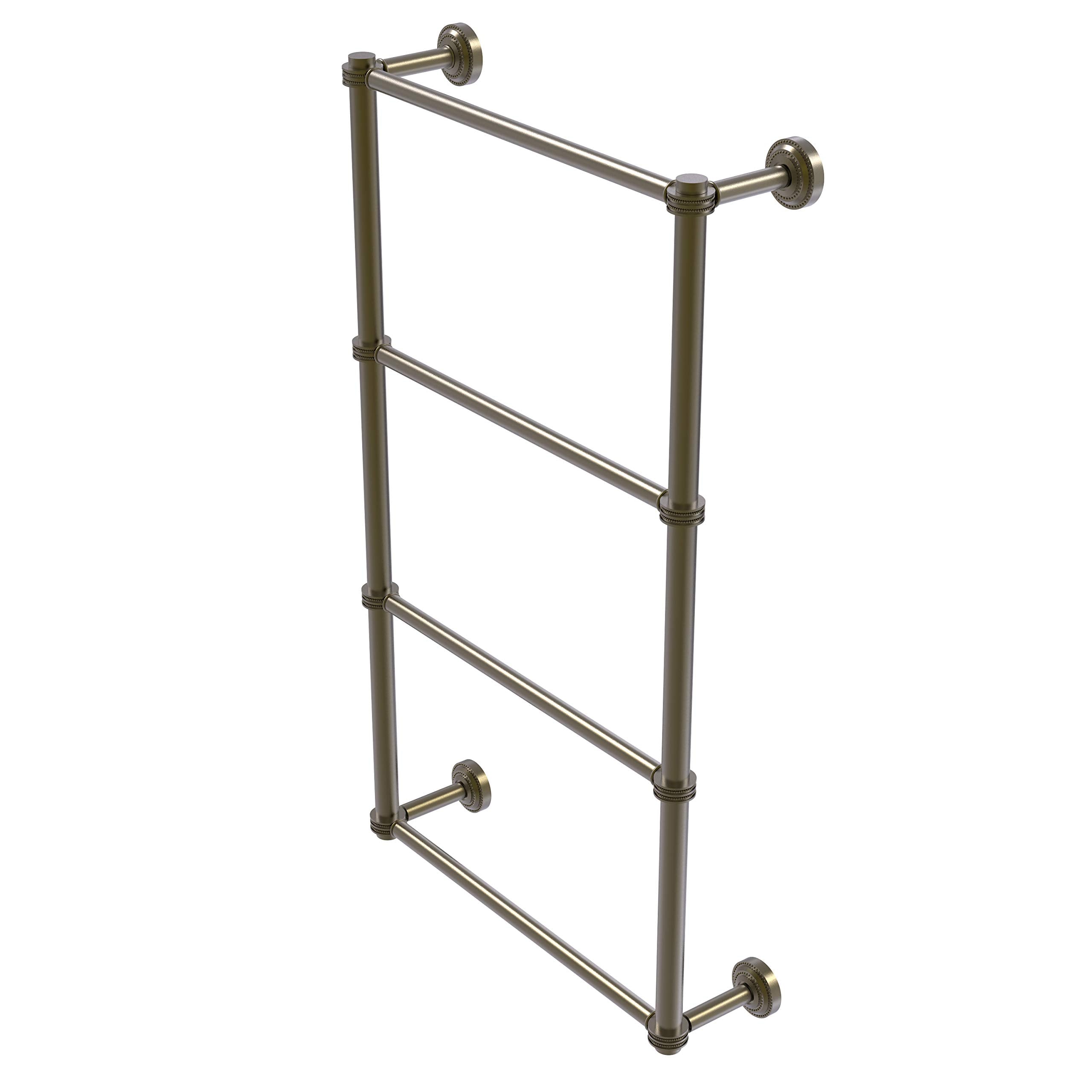 Allied Brass DT-28D-36 Dottingham Collection 4 Tier 36 Inch Ladder Dotted Detail Towel Bar, Antique Brass
