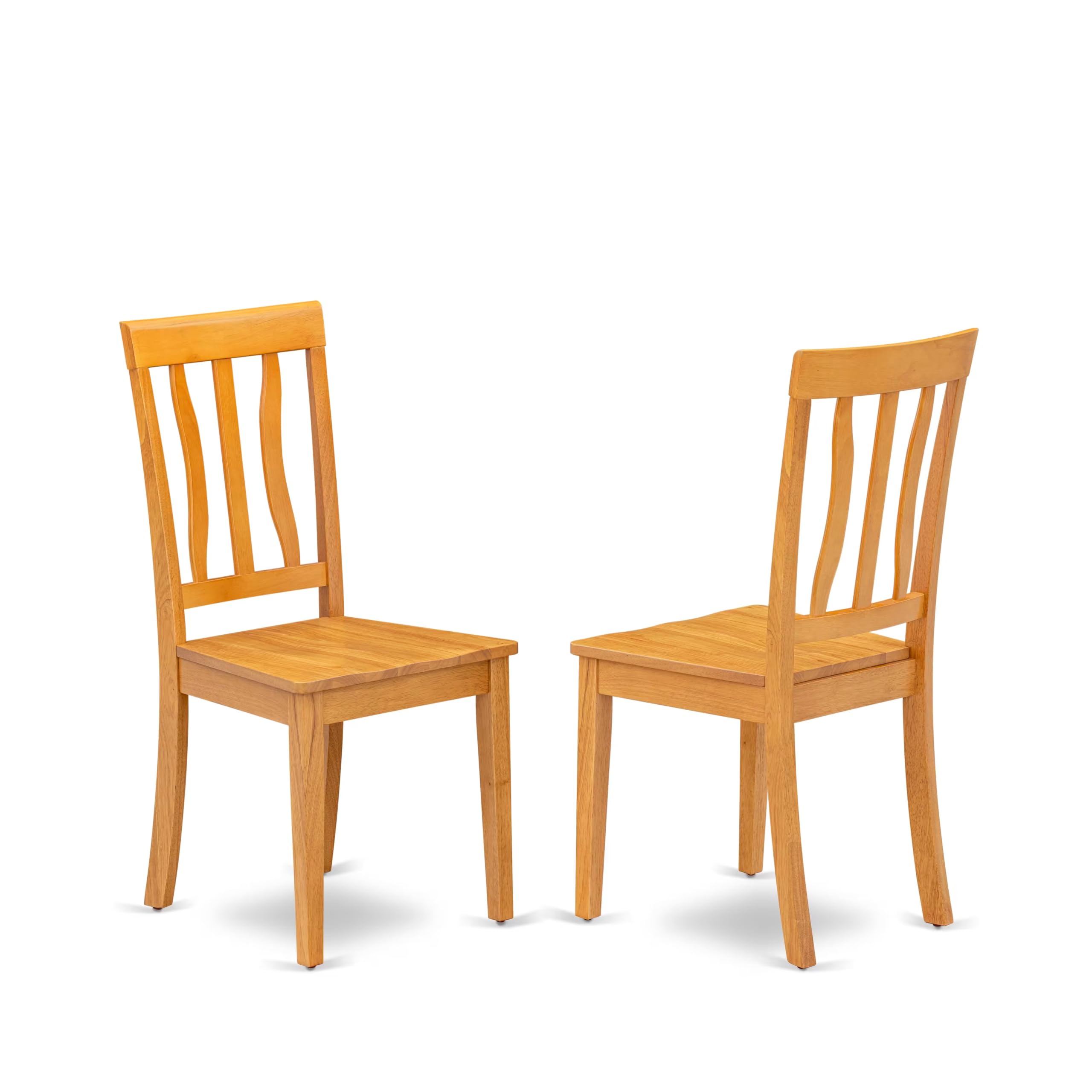 East West Furniture AVAT5-OAK-W 5 Piece Kitchen Table Set for 4 Includes an Oval Dining Room Table with Butterfly Leaf and 4 Solid Wood Seat Chairs, 42x60 Inch, Oak