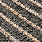 Kosas Home Alysa 60 X 96 Striped Jute Fabric Area Rug In Mineral Blue/Natural