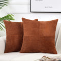 Fancy Homi 2 Packs Rust Boho Decorative Throw Pillow Covers 18X18 Inch For Couch Bed Sofa, Farmhouse Fall Home Decor, Soft Corss
