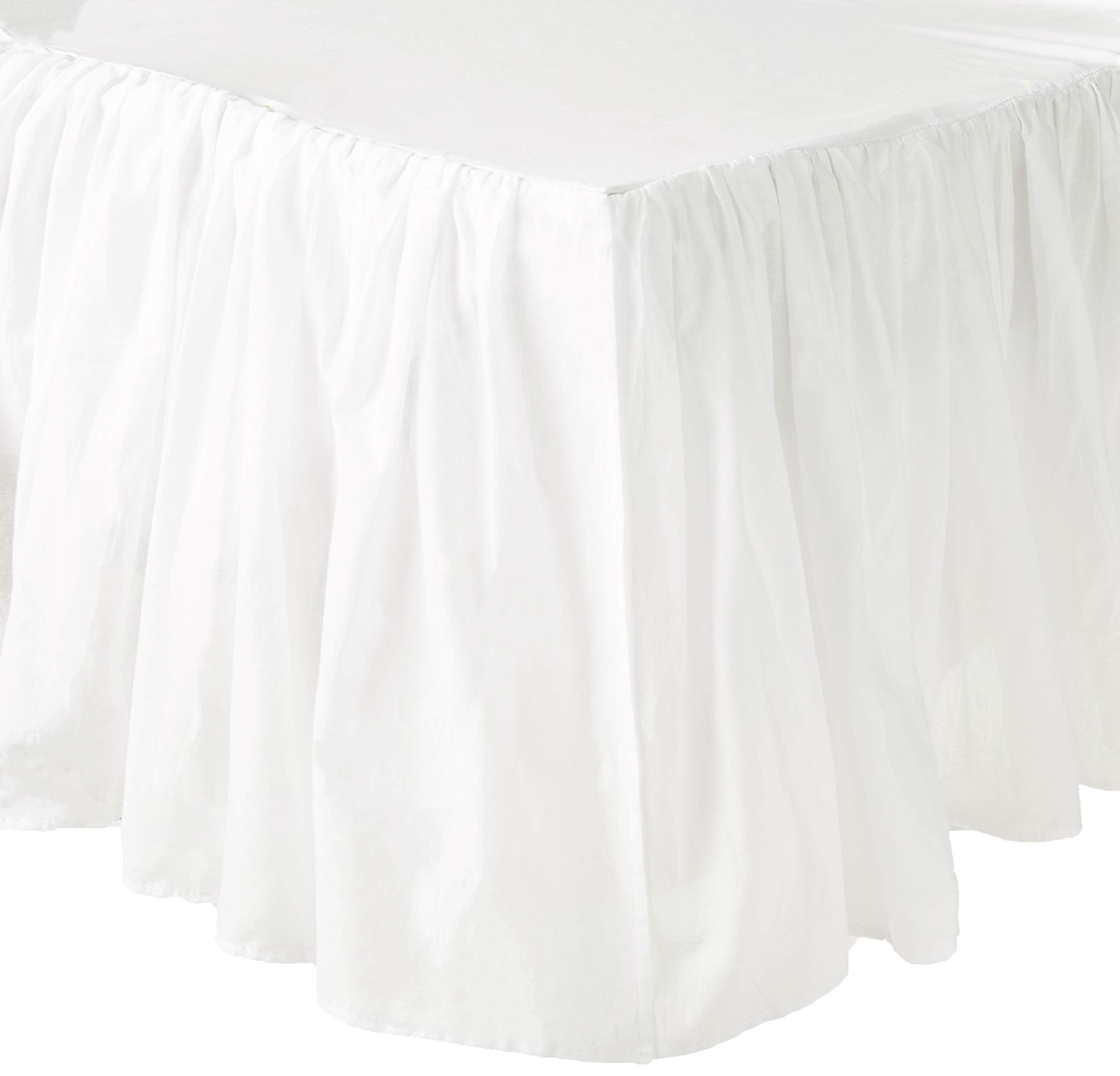 Greenland Home Cotton Voile Dust Ruffle, 18-Inch L, White