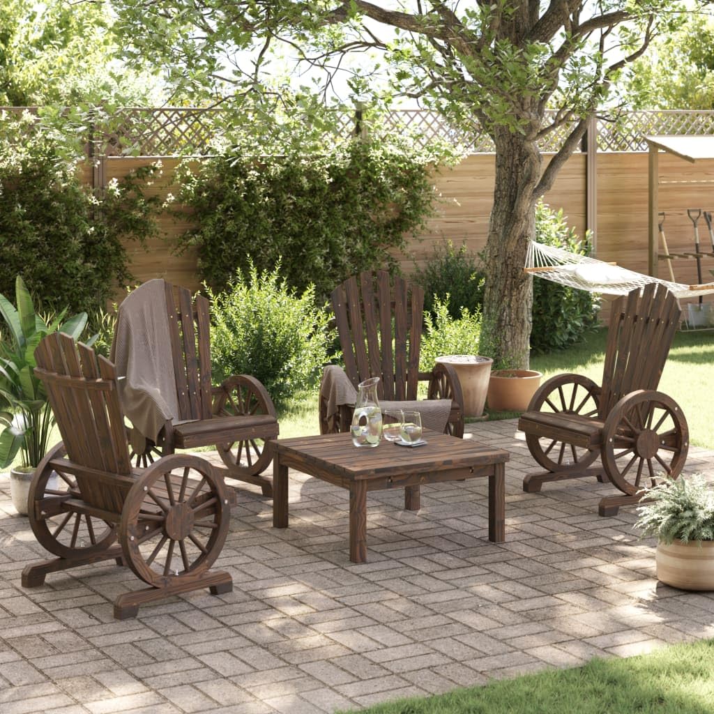 vidaXL Adirondack Garden Chairs Set of 4 Solid Fir Wood