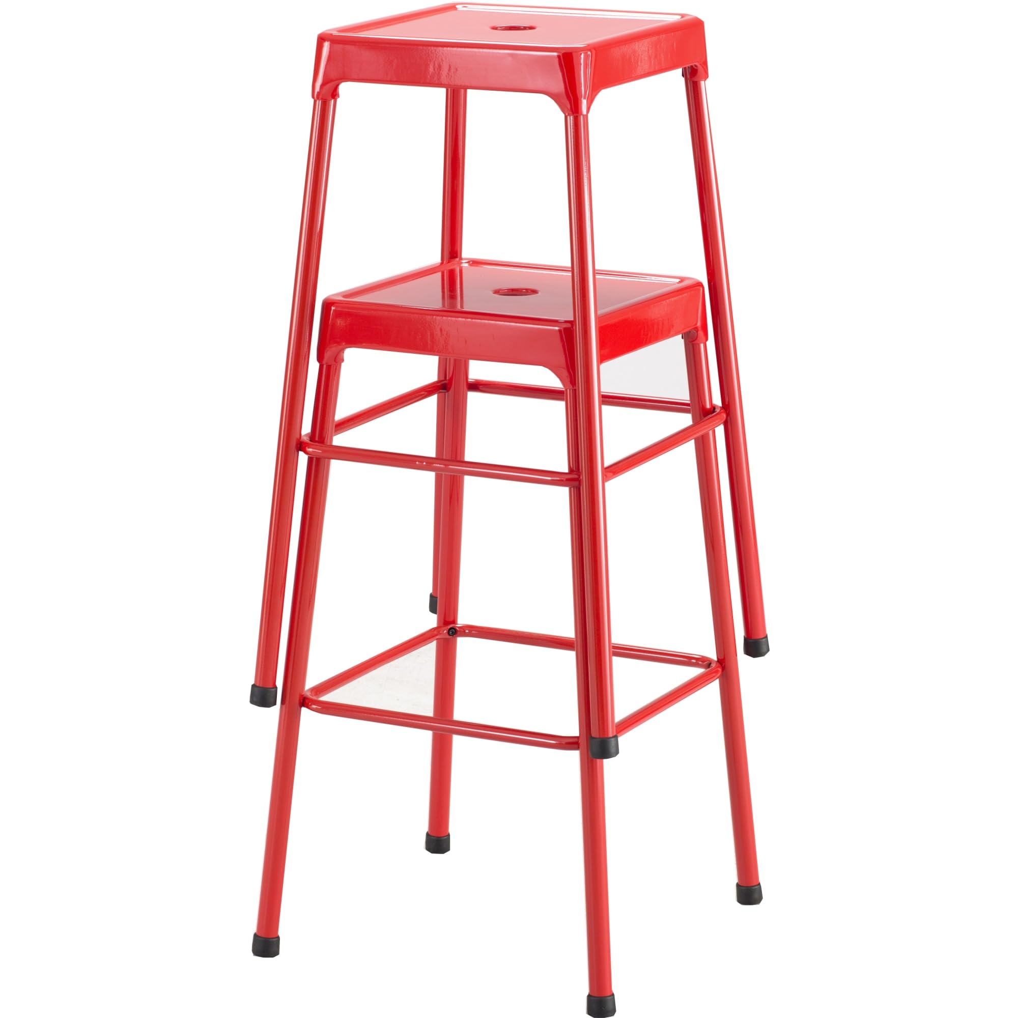 Safco Products Stool, 29", Brighten Up Your Space with Bright Colors and Modern Styling, 4 Rubber Feet for Non Slip and Won't Damage Floors, Red