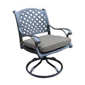 Sparta Outdoor Aluminum Swivel Rocker Dining Chairs with Cushions - Weather-Resistant, Contemporary Style, Comfortable Dining Ar