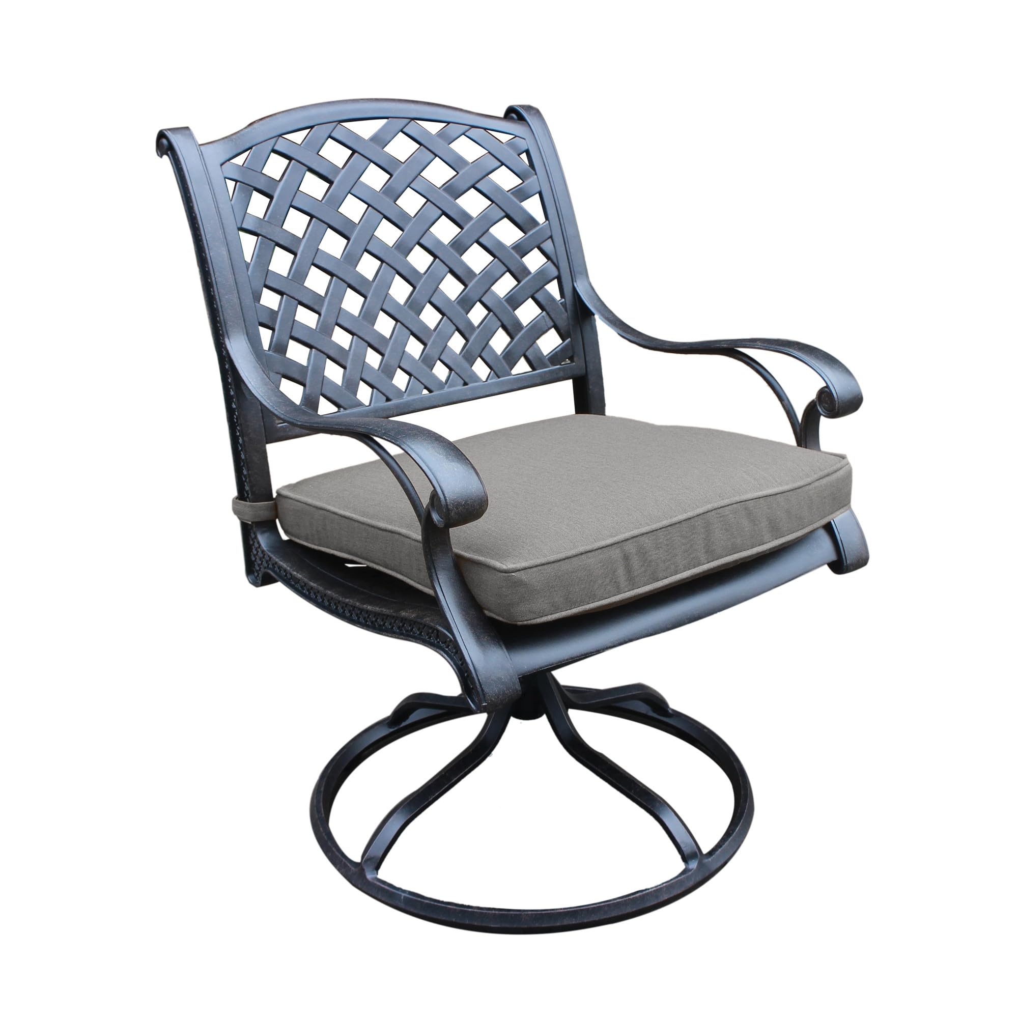 iPatio Sparta Dining Swivel Rocker Chairs with Cushion - Quality Furniture (Set of 2) (Terracotta)