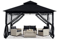 Abccanopy Gazebos For Patios 8X8 - Outdoor Steel Frame Gazebo With Mosquito Netting For Lawn Backyard Garden Deck (Black)
