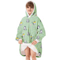 Zando Kids Warm Sherpa Blanket Hoodie - Green, Cozy, Oversized, Wearable Blanket With Pocket - Gift For Teens