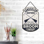 Open Road Brands Disney Hocus Pocus Sanderson Sisters Broom Company Hanging Wood Wall Decor - Fun Hocus Pocus Sign For Halloween