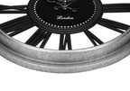 Monarch Specialties I 9086 Clocks, 16' Round, Wall Clock, Silver, Black, Transitional