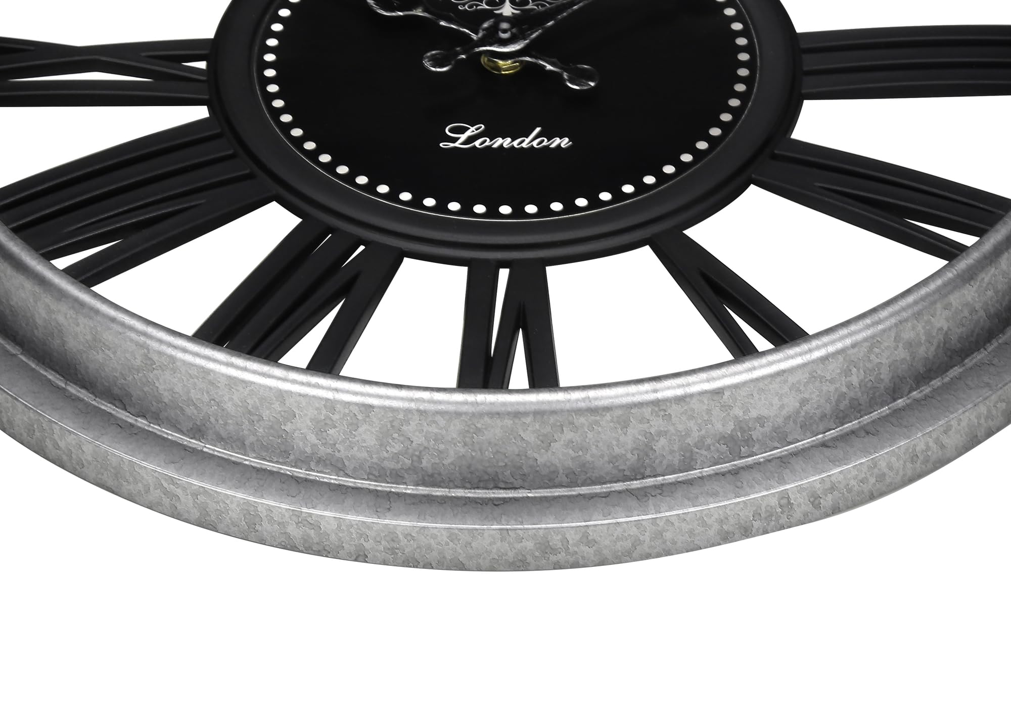 Monarch Specialties I 9086 Clocks, 16' Round, Wall Clock, Silver, Black, Transitional
