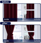 Hiasan Burgundy Red Blackout Curtains 54 Inch Long, Light Blocking Thermal Insulated Rod Pocket & Back Tab Christmas Drapes Sewn