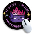 Gctriki Dumpster On Fire Mouse Pad, Cute Round Mouse Pads For Desk, Funny Purple Dumpster Mousepad For Laptop Gaming, Stitched E