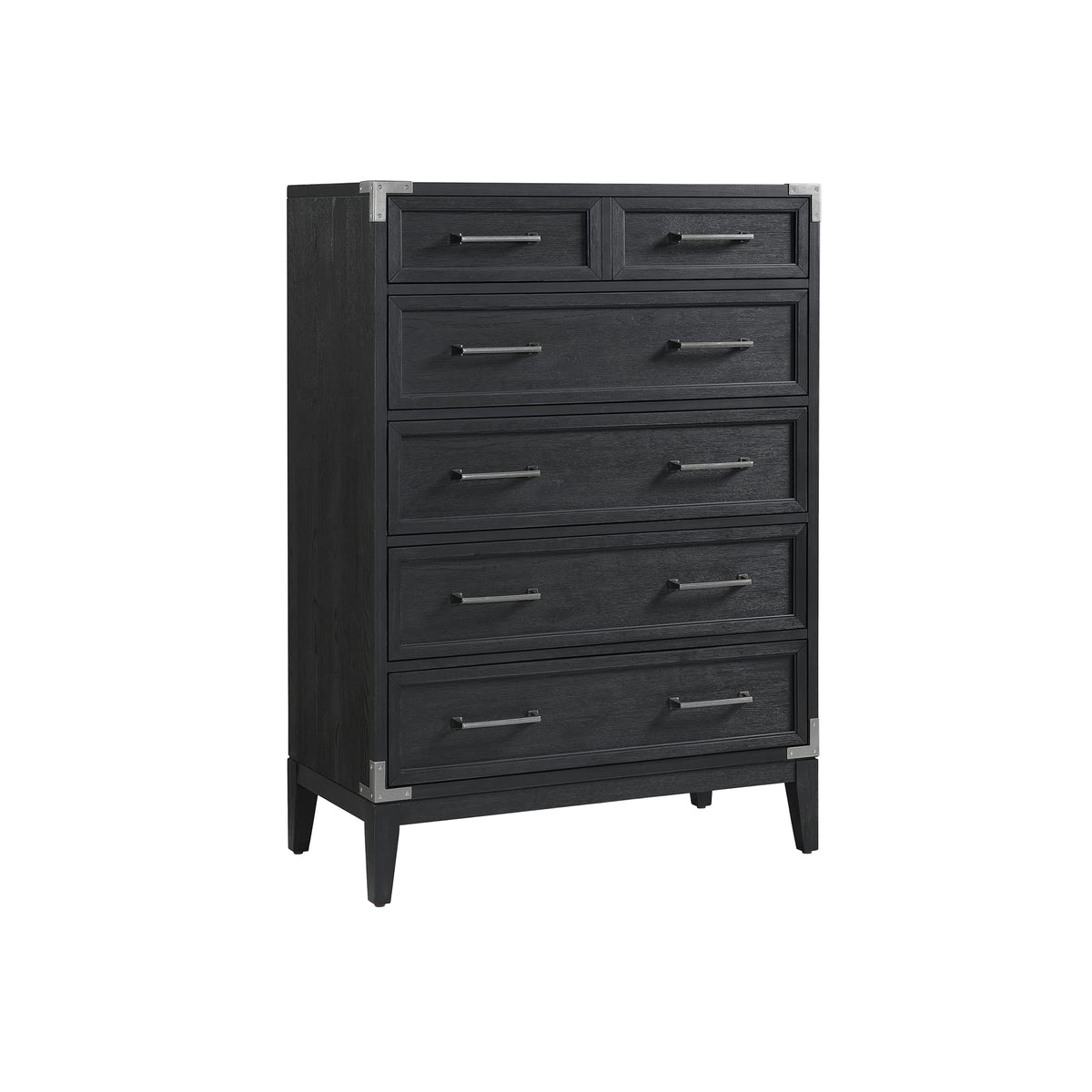 Intercon Laguna 38&quot; Wide Bedroom Chest with 5 Drawers, Weathered Steel Furniture