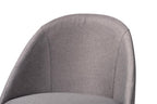 Baxton Studio Carra Mid-Century Modern Grey Fabric Upholstered Walnut-Finished Wood Swivel Bar Stool (Set of 2)