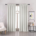 Nanbowang Bleach White Velvet Curtains 63 Inches Long Soft Curtains Rod Pocket Thermal Insulated Curtains Window Treatment For B