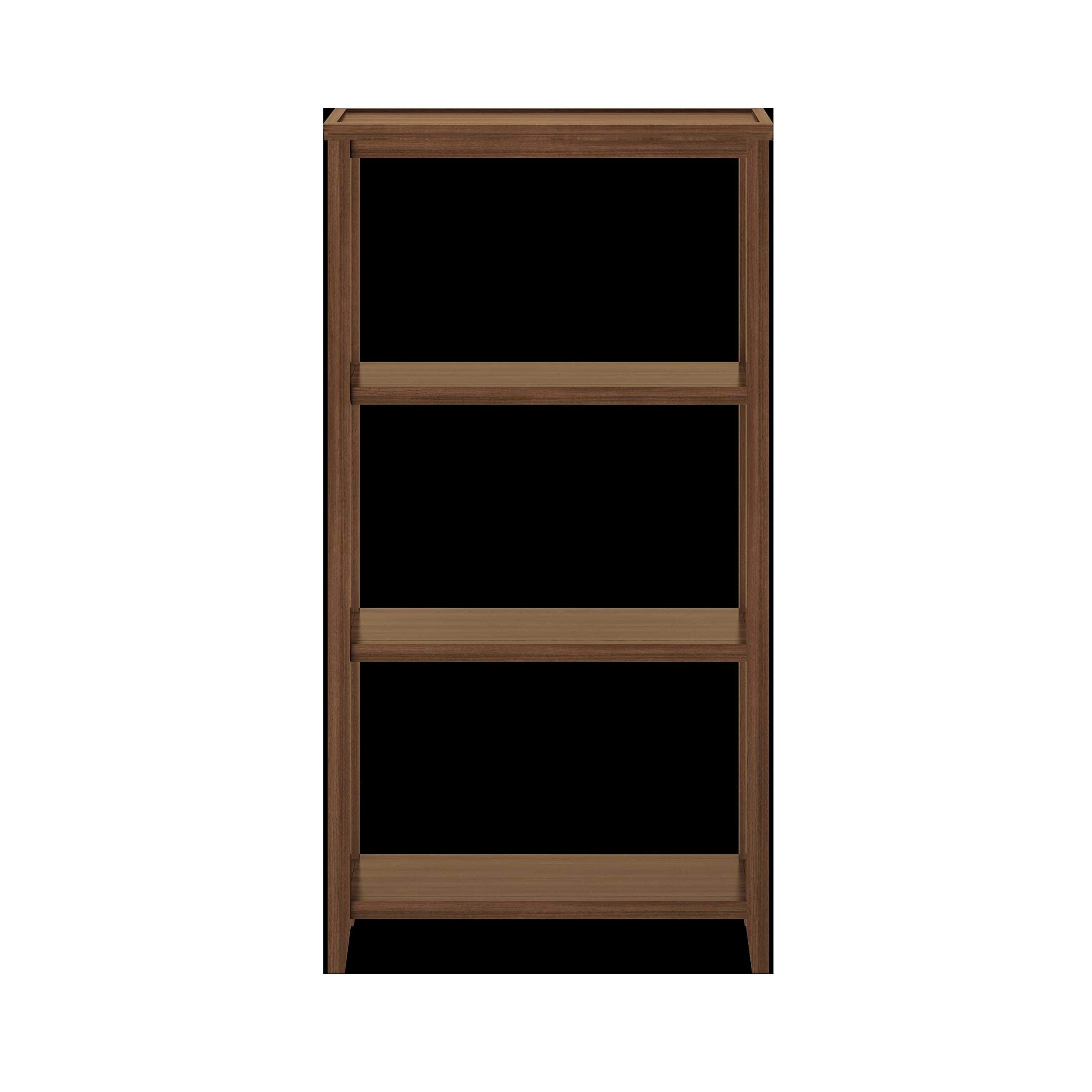 HomeRoots Pine and MDF 60' Bookcase with 3 Shelves in Walnut