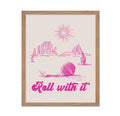 Poster Master Roll With It Poster - Retro Pink Tumbleweed Print - Western Art - Trendy Art - Wild West Art - Gift for Him & Her 