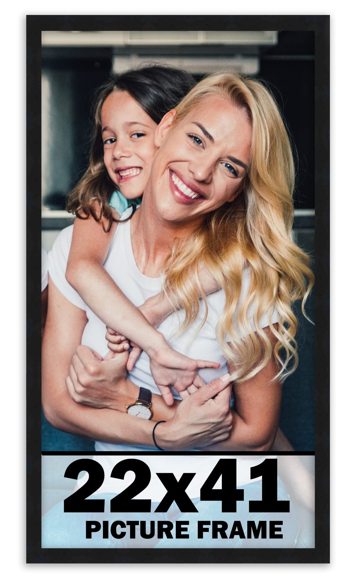 22x41 Frame Black Picture Frame - Complete Modern Photo Frame Includes UV Acrylic Shatter Guard Front, Acid Free Foam Backing Bo