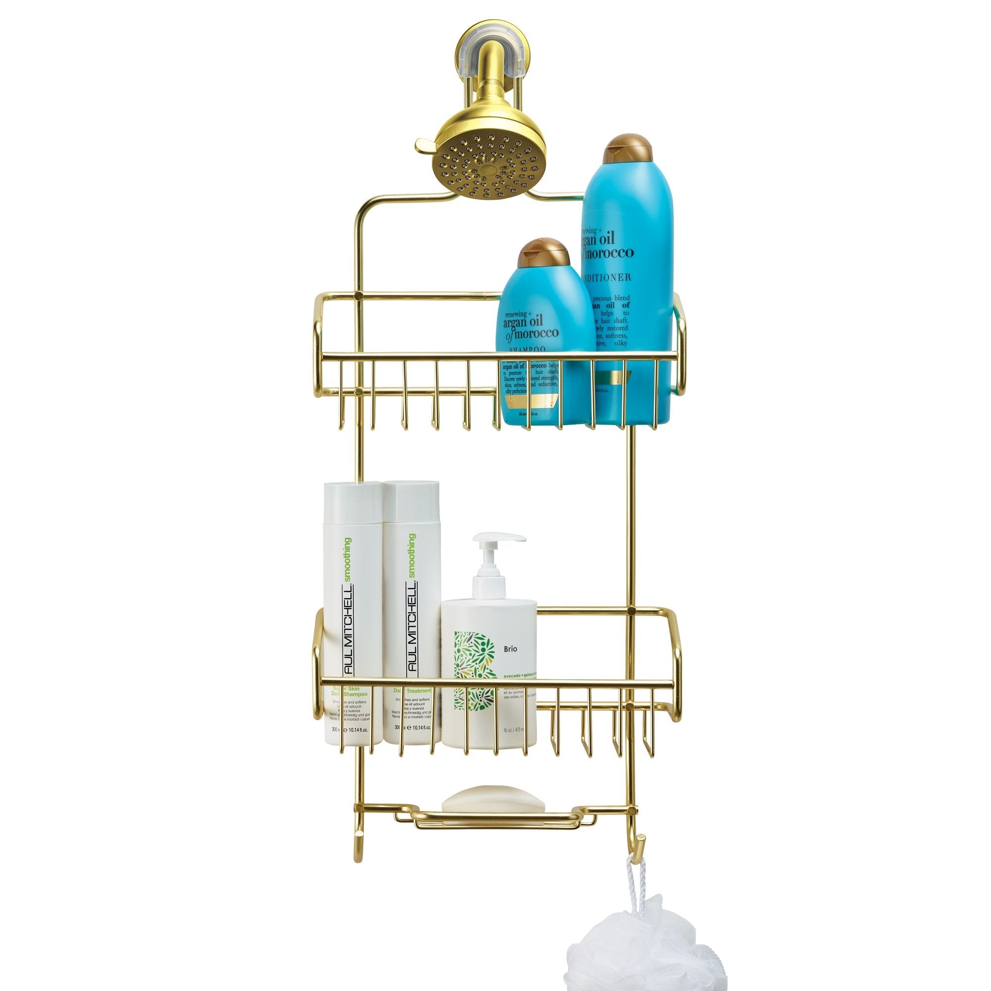 Better Houseware Shower Caddy - Shower Organizer Shelves with Hooks, Rustproof Shower Storage Rack for Shampoo, Conditioner, Soa