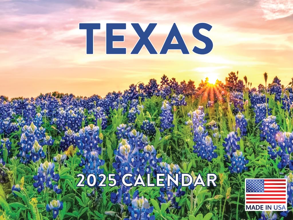 Texas Calendar 2025 Monthly Wall Calender 12 Month | American Made In The Usa