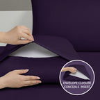 Cathay Home Essentials Ultra Soft Hypoallergenic Wrinkle Resistant Double Brushed Microfiber Bedding Sheet Set, Eggplant, Twin