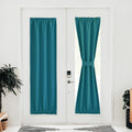 Nicetown Classroom Door Window Covers - Thermal Insulated Rod Pocket Blackout Privacy French Door Panel For Kitchen, Front Door Curtains For Small Window, 30 W X 72 L, Peacock Teal, 1 Panel