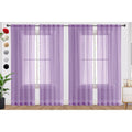 SpaceDresser Lavender Sheer Curtains 4 Panels Rod Pocket Semi-Sheer Curtain 45 Inches Long Light Filtering Voile Window Drapes f