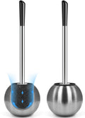 IXO Toilet Brush and Holder 2 Pack, 304 Stainless Steel Toilet Brush with Extended and Durable Comfortable Brush Handle, Toilet 