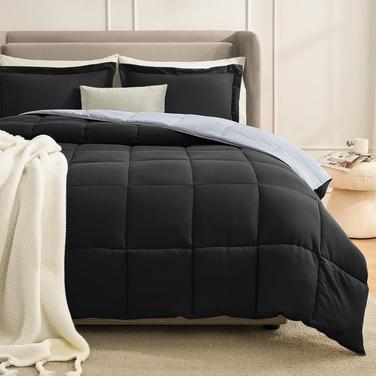 Homelike Moment Lightweight Comforter Set Reversible California King All Season Down Alternative Bed Comforter Set Summer Blanke