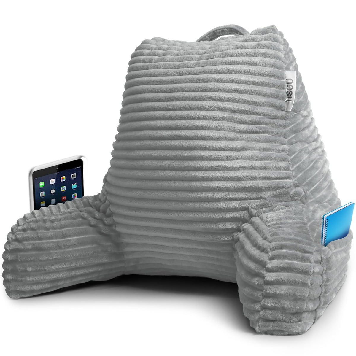 Nestl Reading Pillow For Bed Adult-Back Pillow For Sitting In Bed, Standard Plush Bed Pillows For Sitting Up In Bed, Shredded Me