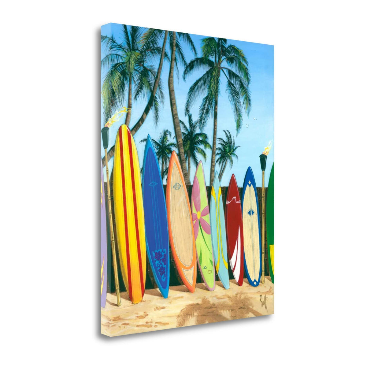 23' Bright and Fun Surfboards Gallery Wrap Canvas Wall Art