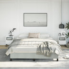 vidaXL California King Size Bed Frame with Plywood Slats, Platform Bed Frame, Velvet Upholstered Mattress Foundation, No Box Spring Needed & Easy Assembly, Light Gray, Without Mattress