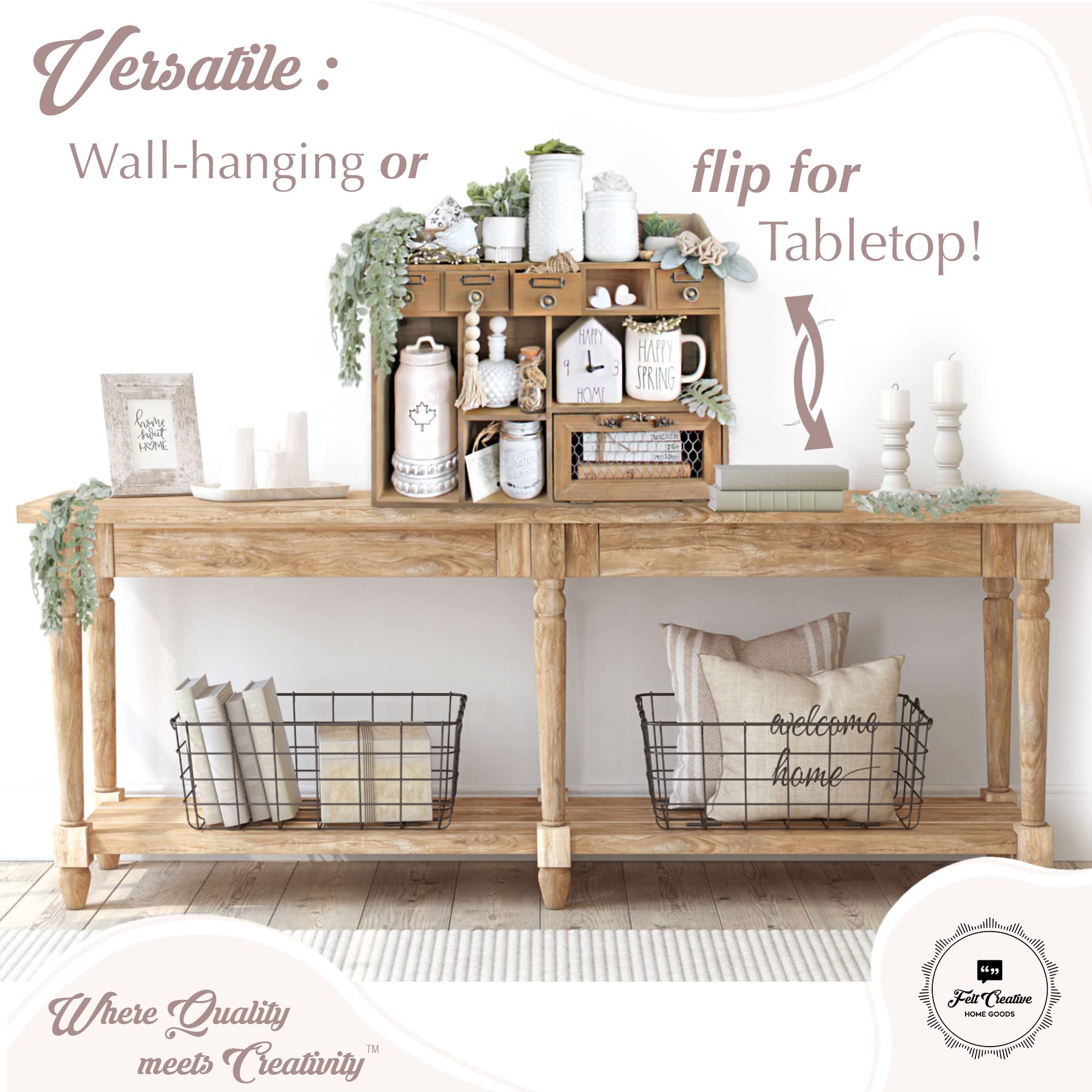 Felt Creative Home Goods Farmhouse Medicine Cabinet Wood Brown
